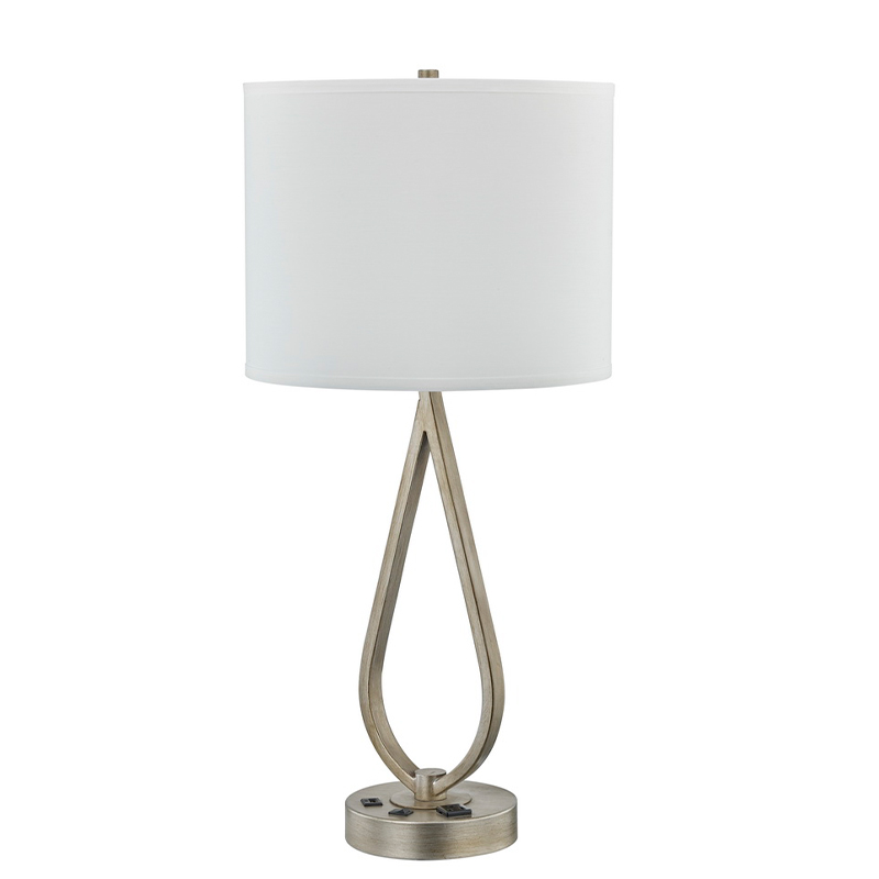 Schlafschreibtischlampe mit antiken silbernen Finish, eine Schreibtischlampe mit einem bequemen Ausgang und einem USB -Anschluss