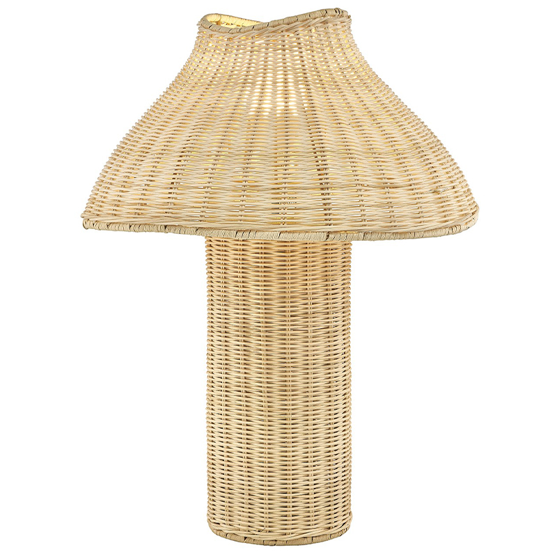Treehouse Hotel Rattan Tischlampe mitnatürlichen Rattan -Körper im Hotel Gästezimmer